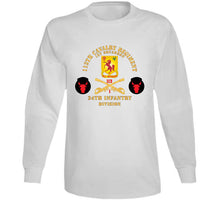 Load image into Gallery viewer, 113th Cavalry Regiment - Cav Br - Dui - 1st Squadron W Red Regt Txt - 34th Id - Ssi X 300 (1) T Shirt
