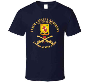 113th Cavalry Regiment - Cav Br - Dui - 1st Squadron W Red Regt Txt X 300 T Shirt