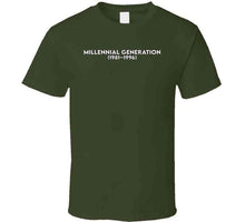 Load image into Gallery viewer, Millennial Generation Or Generation Y - Born 1981 - 1996 - White Txt X 300 Classic T Shirt, Crewneck Sweatshirt, Hoodie, Long Sleeve