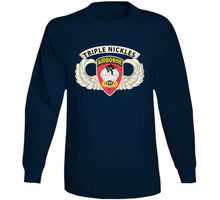 Load image into Gallery viewer, Army - Airborne Badge - 555th Parachute Infantry Bn - Ssi W Triple Nickles Tab X 300 Classic T Shirt, Crewneck Sweatshirt, Hoodie, Long Sleeve