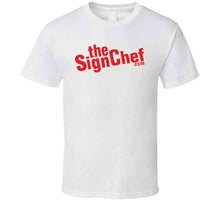 Load image into Gallery viewer, The Sign Chef Dot Com - Red Txt T Shirt
