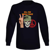 Load image into Gallery viewer, Army - Ranger Patrol Cap - Skull - Kill For World Peace W Flames Font X 300 Classic T Shirt, Crewneck Sweatshirt, Hoodie, Long Sleeve
