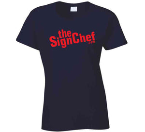 The Sign Chef Dot Com - Red Txt Ladies T Shirt