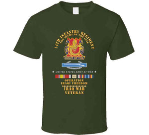 Army - Dui - 14th Infantry Regiment The Right Of The Line W Cib -  Oif - Iraq Svc X 300 T Shirt