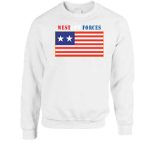 Load image into Gallery viewer, Flag - Western Forces - 2 Star Flag W Txt Crewneck Sweatshirt