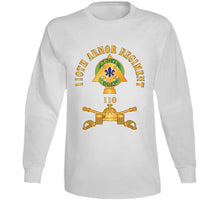 Load image into Gallery viewer, 110th Armor Regiment Long Sleeve Tee | Black, Navy & White