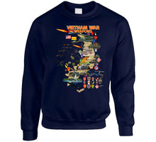 Load image into Gallery viewer, Map - Vietnam Units with Wpns - Equipment Classic T Shirt, Crewneck Sweatshirt, Hoodie, Long Sleeve