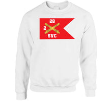 Load image into Gallery viewer, Army - Svc Brty, 2nd Battalion 28th Field Artillery Regiment - Red Wing Guidon X 300 Classic T Shirt, Crewneck Sweatshirt, Hoodie, Long Sleeve
