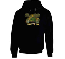 Load image into Gallery viewer, Vietnam Era Helmet Cover - Band - Front - War Is Hell W Jungle - Fire W Txt X 300 Classic T Shirt, Crewneck Sweatshirt, Hoodie, Long Sleeve