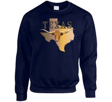 Load image into Gallery viewer, Texas - Rattler Skin -texas State Map W Longhorn X 300 Classic T Shirt, Crewneck Sweatshirt, Hoodie, Long Sleeve