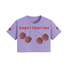 Load image into Gallery viewer, Women's Crop Top T-shirt - Sweet Cherries!