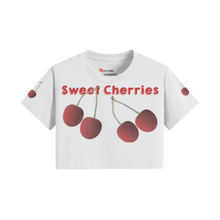 Load image into Gallery viewer, Women's Crop Top T-shirt - Sweet Cherries!