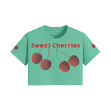 Load image into Gallery viewer, Women's Crop Top T-shirt - Sweet Cherries!