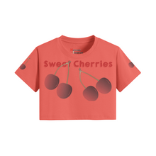 Load image into Gallery viewer, Women's Crop Top T-shirt - Sweet Cherries!