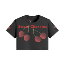 Load image into Gallery viewer, Women's Crop Top T-shirt - Sweet Cherries!