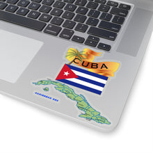 Load image into Gallery viewer, Kiss-Cut Stickers - Cuba - Cuba with Palm and Map Green X 300