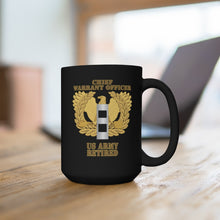 Load image into Gallery viewer, Black Mug 15oz - Army - Emblem - Warrant Officer - CW2 - Retired