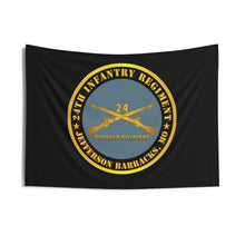 Load image into Gallery viewer, Indoor Wall Tapestries - Army - 24th Infantry Regiment - Jefferson Barracks, MO - Buffalo Soldiers w Inf Branch
