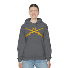 Load image into Gallery viewer, Unisex Heavy Blend Hooded Sweatshirt - Army - 24th Infantry Regiment Branch Wo Txt