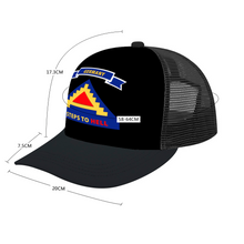 Load image into Gallery viewer, US Seventh Army - "7 Steps to Hell" with Germany Tab - Unisex Adjustable - DTG Mesh Baseball Hat