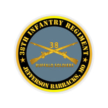 Load image into Gallery viewer, Kiss-Cut Stickers - Army - 38th Infantry Regiment - Buffalo Soldiers - Jefferson Barracks, MO w Inf Branch
