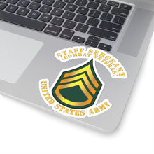 Load image into Gallery viewer, Kiss-Cut Stickers - Army - Staff Sergeant - SSG - Combat Veteran