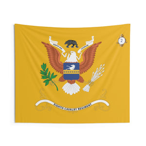 Indoor Wall Tapestries - 2nd Battalion, 8th Cavalry Regiment - (Honor and Courage) - Regimental Colors Tapestry