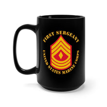 Load image into Gallery viewer, Black Mug 15oz - USMC - First Sergeant X 300