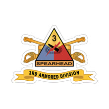 Load image into Gallery viewer, Kiss-Cut Stickers - Army - 3rd Armored Division - SSI w Br - Ribbon X 300