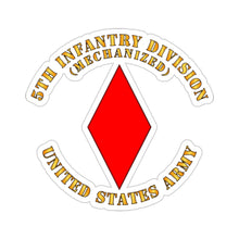 Load image into Gallery viewer, Kiss-Cut Stickers - Army - 5th Infantry Division - US Army