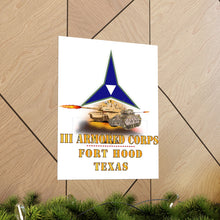 Load image into Gallery viewer, Premium Matte vertical posters - Army - III Armored Corps - M1A1 - M2 Bradely Firing - Fort Hood Texas X 300