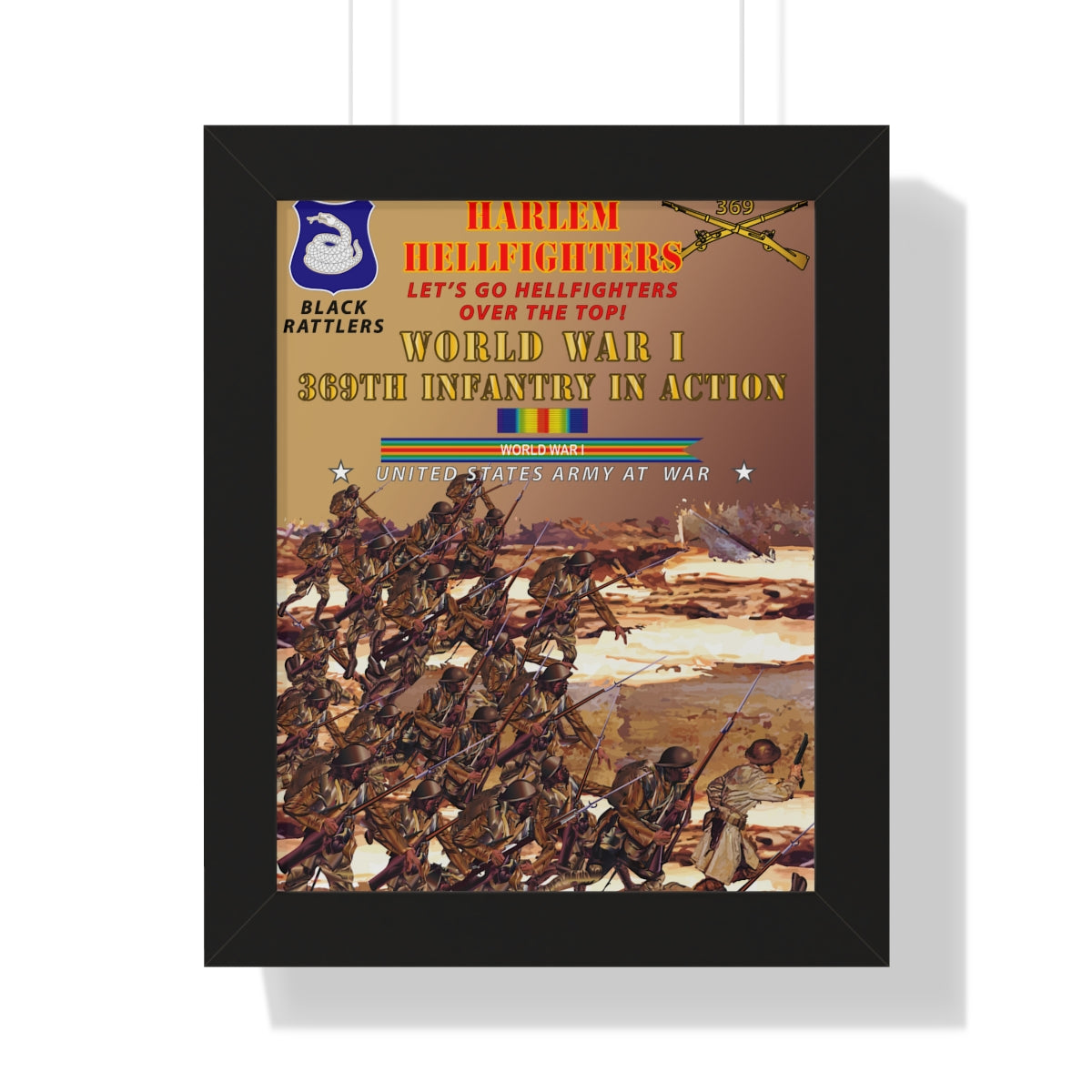 Framed Vertical Poster - Army - 369th Infantry Regiment "Harlem Hellfi ...