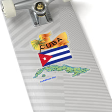 Load image into Gallery viewer, Kiss-Cut Stickers - Cuba - Cuba with Palm and Map Green X 300