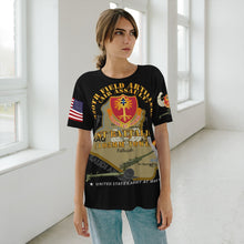 Load image into Gallery viewer, Unisex AOP Cut & Sew T-Shirt - Iraq War - 1st Battalion, 320th Artillery Regiment with Air Assault Badge -105mm firing