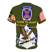 Load image into Gallery viewer, AOP - Army - 10th Mountain Division - Climb to Glory - REFORGER 90, Centurion Shield - Cold War Service Ribbons - Military Green