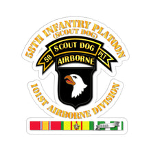 Load image into Gallery viewer, Kiss-Cut Stickers - Army - 58th Infantry Platoon - Scout Dog - w VN SVC