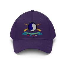 Load image into Gallery viewer, Twill Hat - Army - 29th Infantry Division - Shoulder Patch - The Blue and Gray w Br - Ribbon - Hat - Direct to Garment (DTG) - Printed