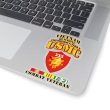 Load image into Gallery viewer, Kiss-Cut Stickers - USMC - III MAF - Combat Vet w 1 row VN SVC Ribbons