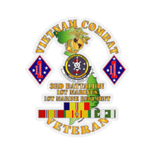 Load image into Gallery viewer, Kiss-Cut Stickers - USMC - Vietnam Combat Vet w 3rd Bn - 1st Marines - 1st Marine Regt w CAR VN SVC