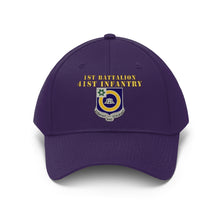 Load image into Gallery viewer, Unisex Twill Hat - 1st Battalion, 41st Infantry Regiment with Unit Crest - Direct to Garment (DTG) - Printed