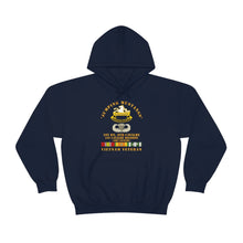 Load image into Gallery viewer, Unisex Heavy Blend Hooded Sweatshirt - Army - Jumping Mustangs w DUI - ABN Basic - 1st Bn 8th Cav w VN