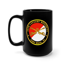 Load image into Gallery viewer, Black Mug 15oz - Army - 38th Cavalry Regiment - Fort Bragg, NC w Cav Branch X 300