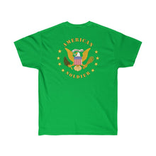 Load image into Gallery viewer, Unisex Ultra Cotton Tee - Army - 57th Artillery Brigade - Shoulder Sleeve Insignia (SSI) with Artillery Branch and Ribbon - American Patriot