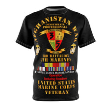 Load image into Gallery viewer, Unisex AOP Cut & Sew Tee - USMC - Afghanistan War Veteran - 3rd Bn, 5th Marines - OEF w CAR AFGHAN SVC