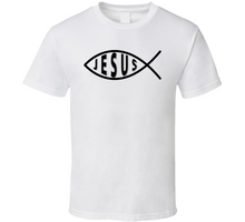 Load image into Gallery viewer, Jesus Fish w Jesus txt - T-Shirts - Classic