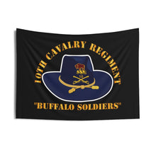 Load image into Gallery viewer, Indoor Wall Tapestries - Army - 10th Cavalry Regiment w Cav Hat - Buffalo Soldiers