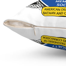 Load image into Gallery viewer, Spun Polyester Square Pillow - American Defenders Of Bataan Corregidor - Ms Logo