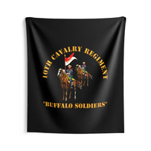 Load image into Gallery viewer, Indoor Wall Tapestries - Army - 10th Cavalry Regiment w Cavalrymen - Buffalo Soldiers
