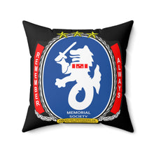 Load image into Gallery viewer, Spun Polyester Square Pillow - American Defenders Of Bataan Corregidor - Ms Logo - Black