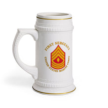 Load image into Gallery viewer, Beer Stein Mug - USMC - First Sergeant  X 300
